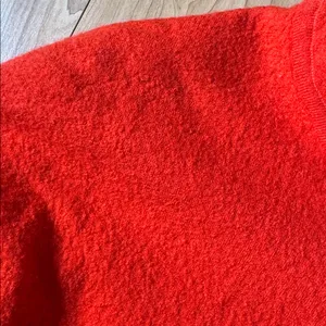 COS Red Textured Hoodie Minimalist Oversized Pullover Sweater thumbnail 3