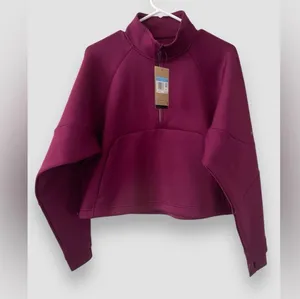 Nike Dri-FIT Prima Women's 1/2-Zip Training Top Size Medium Plum Pullover NWT thumbnail 3
