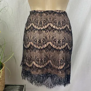 Free People Black & Nude Lace Mini Skirt 8 thumbnail 3