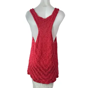 Free People Women's Red Sleeveless Racerback Y2k Boho Tunic Tank Top Size M thumbnail 2