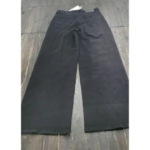 Cider Women's Medium High-Rise Wide Leg Black Denim Jeans NWT thumbnail 4