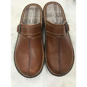 Eastland Mae 10M Brown Leather Clogs Mule Chunky Buckle Cottagecore Comfort Shoe thumbnail 2