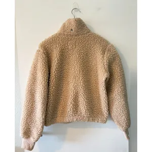 ABERCROMBIE & FITCH Plush Sherpa Beige Fleece Full Zip Jacket Womens Small thumbnail 2