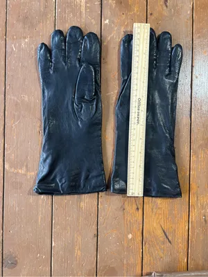 Gimbals Italian Black Leather Dress Gloves - Classic Lined Formal Long Gloves thumbnail 5