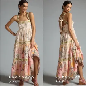 Anthropologie Square Neck Floral Maxi Dress thumbnail 2