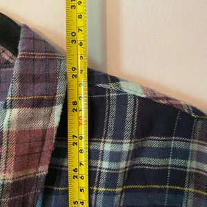 Aerie Blue Purple Plaid Button Down Shirt Western Boho Loungewear Women Medium thumbnail 9