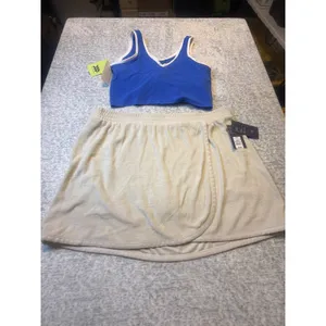 Universal Thread Women‎ Tan Terry Skirt and Blue AIM tank top Size XXL NWT thumbnail 10