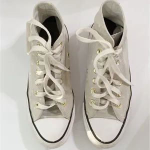 Converse All Star high top beige polka dot sneakers size 6 thumbnail 4