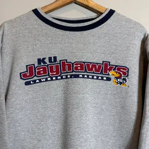 Gear for Sports Vintage University of Kansas KU Jayhawks Crewneck Sweatshirt Mens Small Gray 90s thumbnail 5