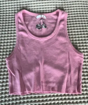Pink Women's Cropped Tank Top thumbnail 1