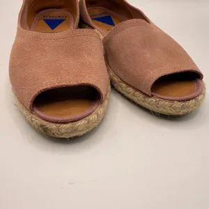 VERBENAS Pink‎ Suede Peep Toe Espadrille Flats Made in Spain Women Size 39 thumbnail 5