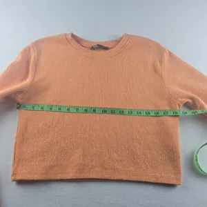 Zara Cropped Knit Sweater Orange Long Sleeve Top Women's‎ Small thumbnail 7