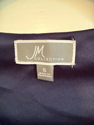 JM Collection Blue and Black Geometric Midi Dress thumbnail 3