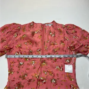 Reformation Mya Dress Floral Zip Back‎ Womens Size 6 Pink Floral NEW *TINY FLAW thumbnail 6