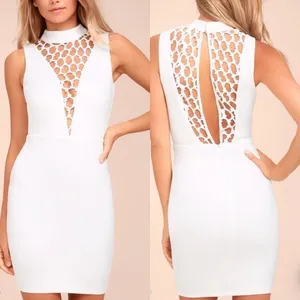 NWT Lulus Lavish Lattice Bodycon Dress in‎ White Size Small thumbnail 2