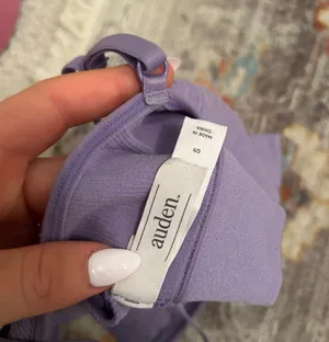 Target Auden Purple Ribbed Sports Bra with Removable Padding thumbnail 3