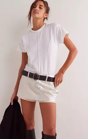 Free people Gallivanting Metallic Peekaboo Skort thumbnail 1