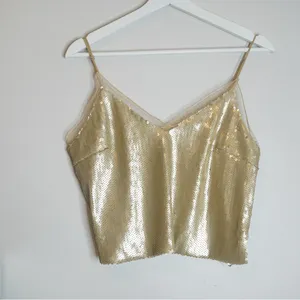 Forever 21 Sequin Crop Top-Gold thumbnail 2