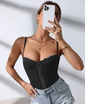 SheIn Black Lace Top thumbnail 1