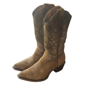 Soto Boots Cowboy Women 9.5 Leather Floral Embroidered Pointed Toe Westerncore thumbnail 2