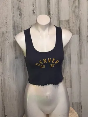 Aeropostale Denver CO ’87 Ribbed Crop Tank Top Size M thumbnail 1