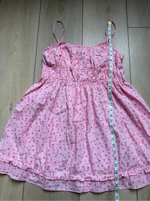 Free People Gabby Mini Dress Pink Cherry Floral Smocked Mini Sundress Medium thumbnail 10