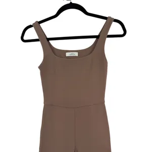 Aritzia Babaton Contour Squareneck Bodycon Romper Deep Taupe Brown Size XS thumbnail 4