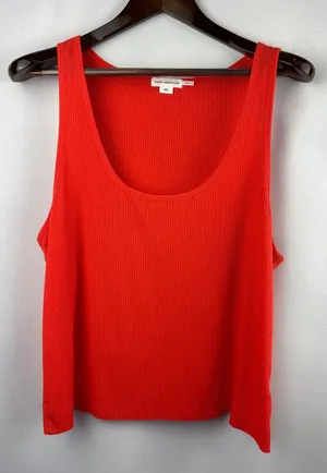 Women’s Good American Size 3X Bright Orange Ribbed Tank thumbnail 1
