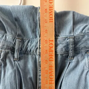 Free People Denim Jumpsuit Womens Small Blue Button Front Short Sleeve‎ Boho thumbnail 10