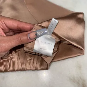 Natalie Rolt Meeka Silk Crop Strapless Top Rose Gold Womens Size 1 US Small thumbnail 6