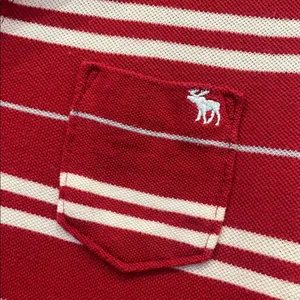 Red Striped Long Sleeve Polo Shirt vintage Abercrombie thumbnail 2