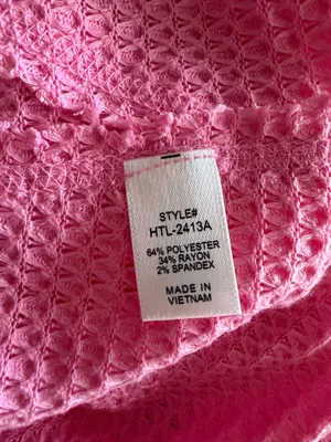 Zenana Pink Oversized Waffle Knit Top thumbnail 8
