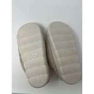 Womens Taupe Fuzzy Faux Fur Scuff Slippers Double Bow Detail Women 8 Soft Girl thumbnail 8