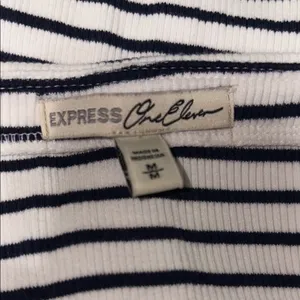Express Black and White Strapless Top thumbnail 3