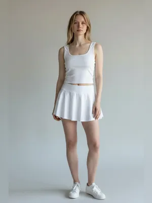 Halara White Twist Back Ribbed Tank Top Athleisure Sz XS thumbnail 7