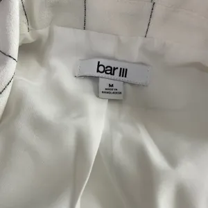 Bar III Womens Windowpane Double Breasted Blazer White Black Grid Suit Jacket‎ M thumbnail 6