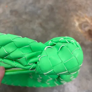Neon Green Intrecciato Knotted Mini Jodie Style Bag Hobo Purse thumbnail 4