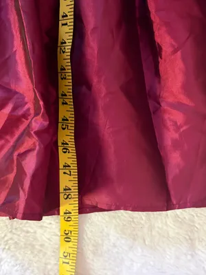Lulus Poised Passion Wine Red Taffeta Pleated Ruffled Midi Dress Size Large NWT thumbnail 8