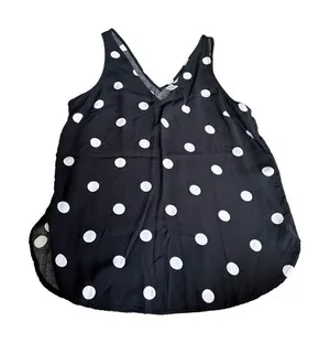 Old Navy Womens Black And White Polka Dot Sleeveless Blouse Size Medium thumbnail 1