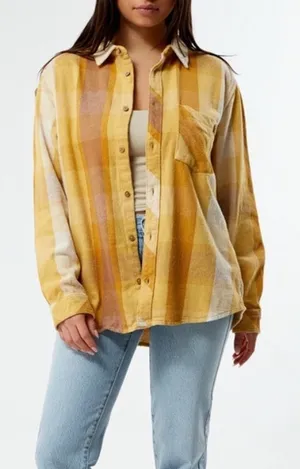 RVCA x Rose Machado Breeze Flannel Shacket Medium thumbnail 1