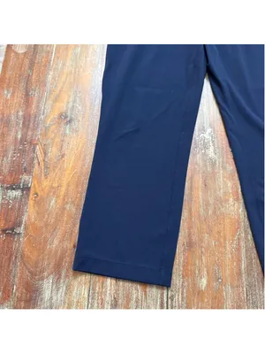 Lululemon Stretch Mid-Rise Cropped Pant 23" True Navy Blue Drawstring Trousers 4 thumbnail 3