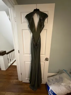 Green Embellished Mac Duggal Gown thumbnail 6