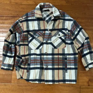 ZARA Plaid Button-Up Jacket thumbnail 1