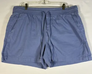 Orvis womens shorts blue pockets pull up tie front XL NWT thumbnail 1