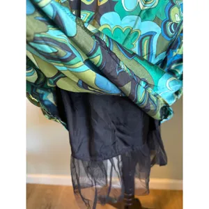 Love‎ Tease Green Aqua Floral Satin Fit Flare Dress Tulle y2k 5 NWT retro dainty thumbnail 3