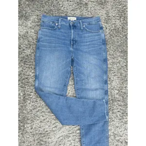 Madewell Women’s Blue Jeans 10” High Rise Skinny Raw Hem Stretch Distressed 29 thumbnail 4