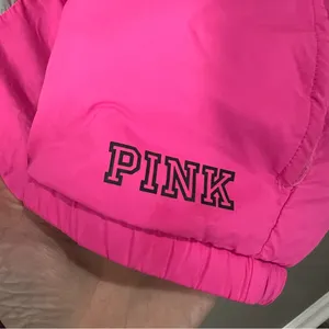 PINK Victoria's Secret Windbreaker Women M/L Pink Blue Good Sherpa Lined Jacket thumbnail 4