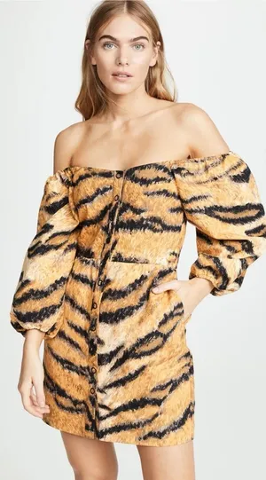 Hofmann Copenhagen Tiger Stripe Animal Print Aline Mini Dress $313 Size 36 US‎ 6 thumbnail 1