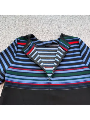 Zara Woman Multicolor Striped Shift Mini Dress Size Large Short Sleeve thumbnail 5