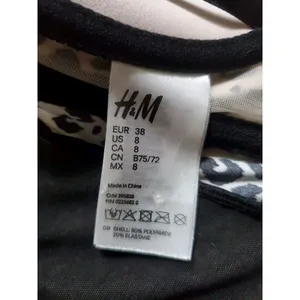H&M Corset Women 8 Black Leopard Lace Detail Push Up Brassiere Tank Top NEW thumbnail 3